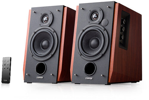 Edifier - Edifier R1700BT Bluetooth Wireless 2.0 Book Shelf Speakers in Classic Wood Finish - 66 Watts - Includes Remote Control and Audio Cable (4001352)