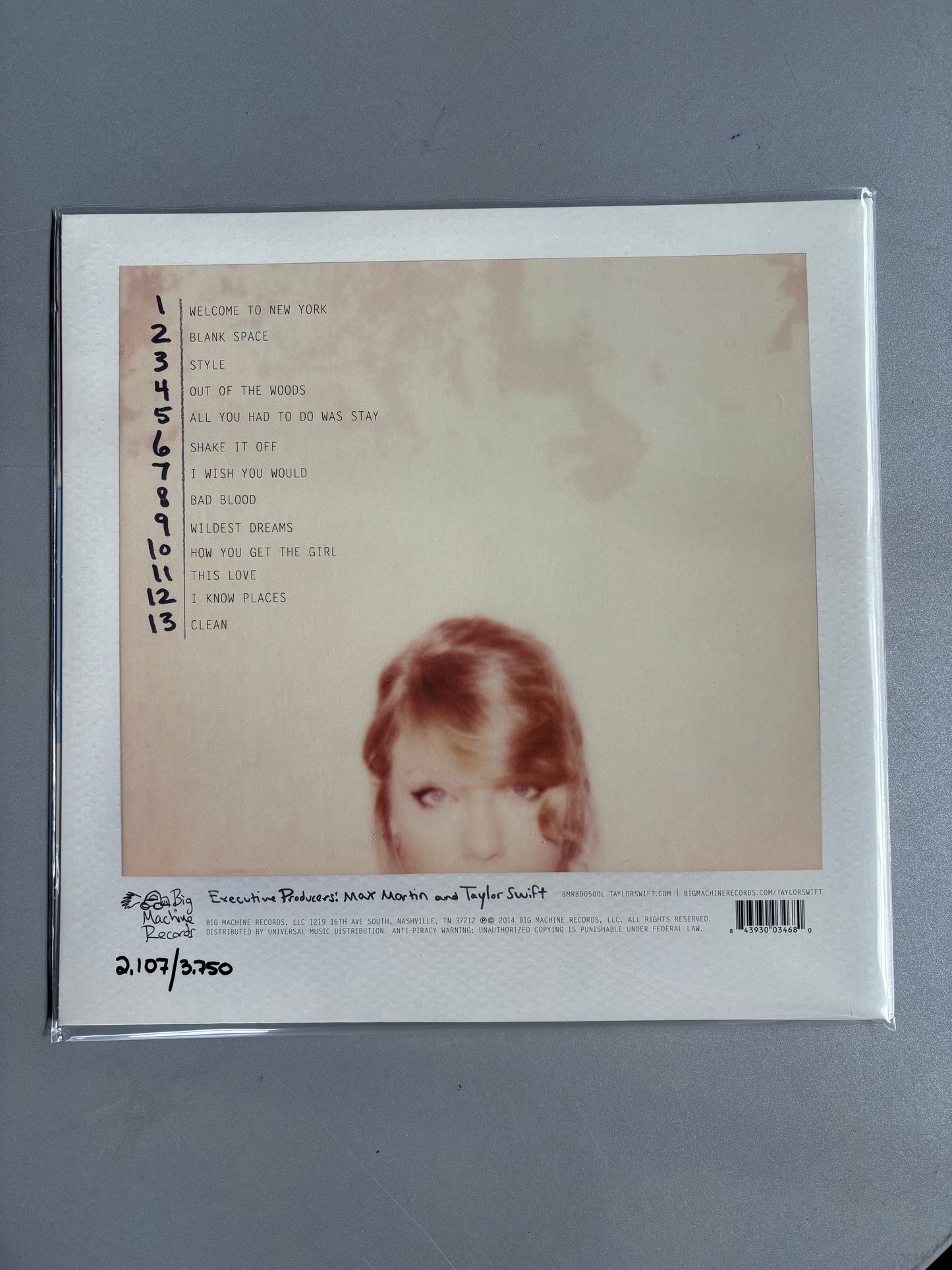 Swift, Taylor - 1989 (RSD 2018, Crystal Clear & Pink Transparent Vinyl) (Pre-Loved)