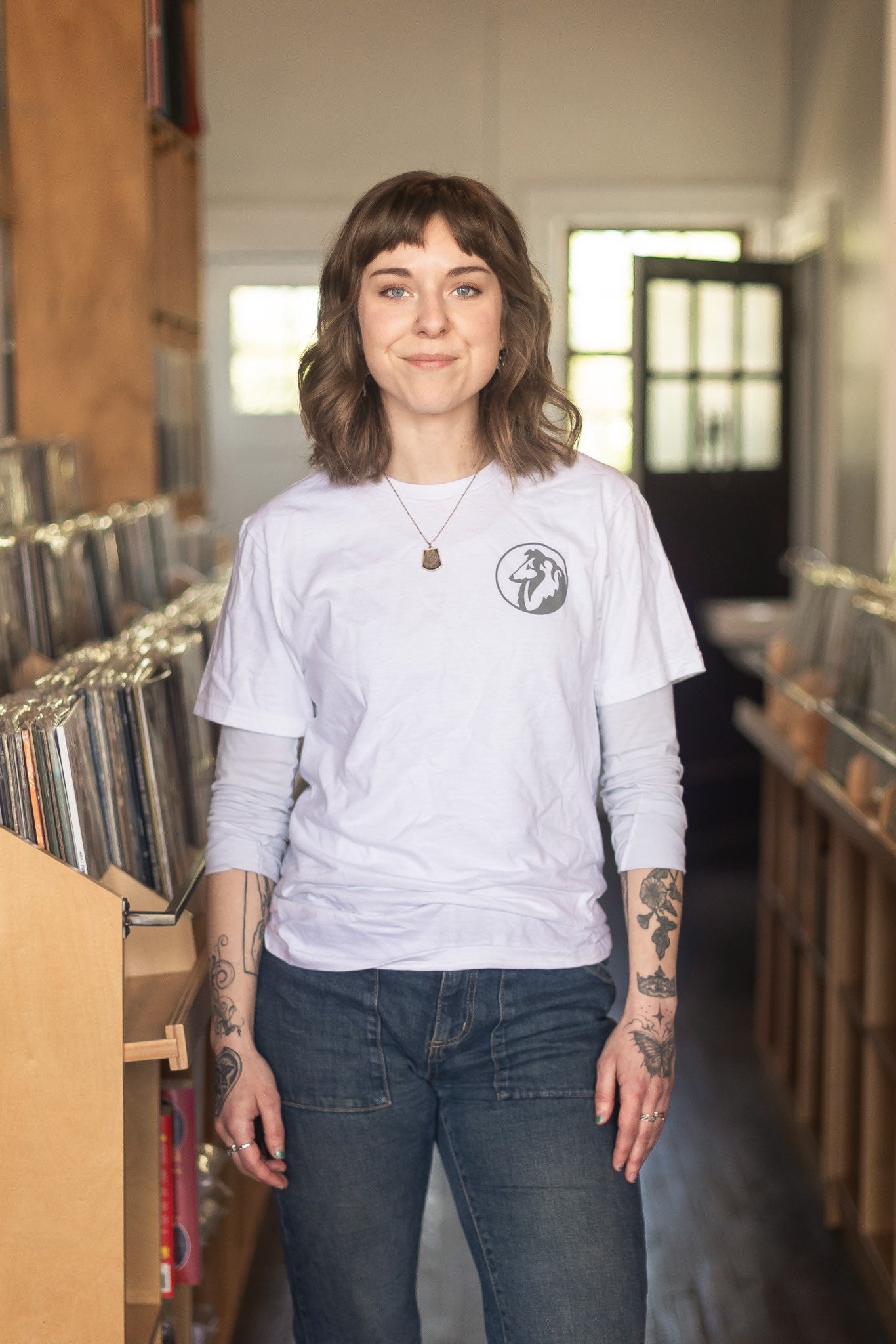 DJ Spins Vinyl - White/Blue/Pink T-Shirt Record Store Day 2025