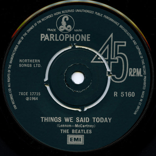 Beatles, The - A Hard Day's Night c/w Things We Said Today (UK Pressing) (Single, Reissue, Mono) (Pre-Loved)