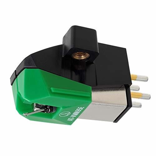 Audio-Technica - AT-VM95E Dual Moving Magnet Turntable Cartridge Green Black with Elliptical Stylus 1/2" Mount includes Mounting Hardware (Black/Green)