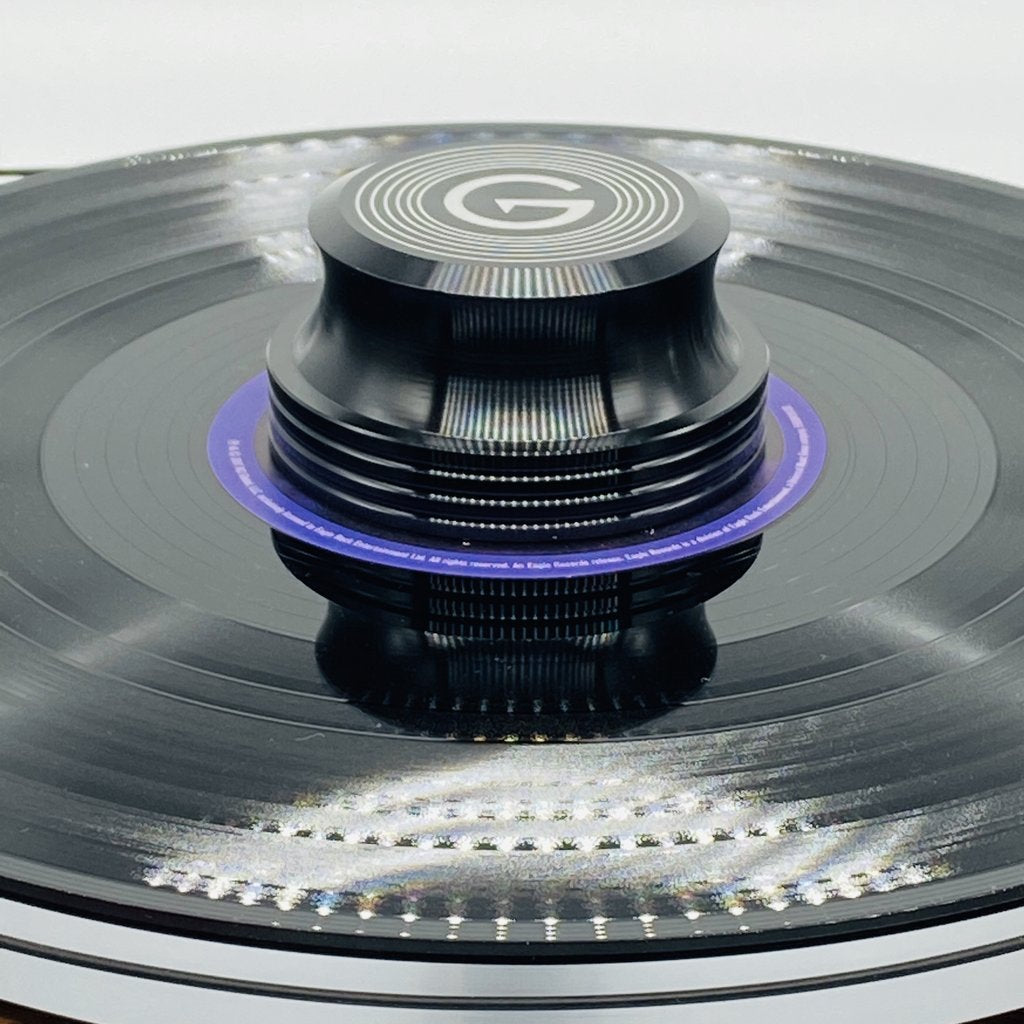 GrooveWasher - Record Stabilizer Weight (Black) (14oz milled aluminum with rubber base, includes storage box)