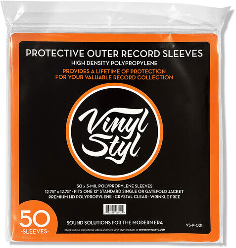 Vinyl Styl - 12 Inch Outer Record Sleeves (50 Count, Crystal Clear)