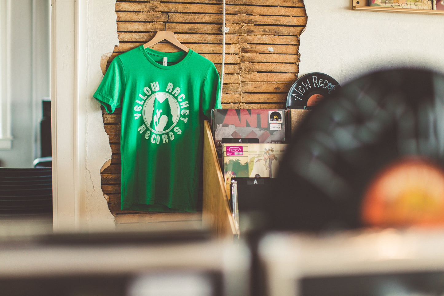 Yellow Racket Retro Green T-Shirt