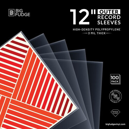 Big Fudge - BFOS12x100US 12-inch Vinyl LP Record Outer Sleeves 12.75x12.75 High-Density Polyprolylene (100 Pack, Crystal Clear)