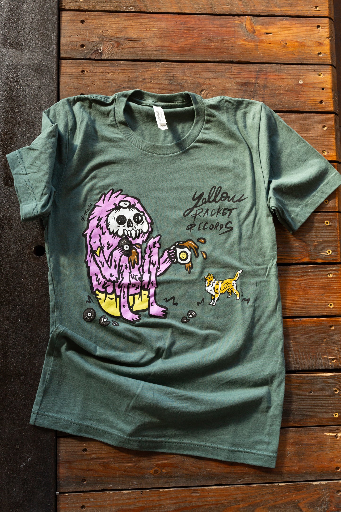 Yellow Racket Collie vs. Monster T-Shirt