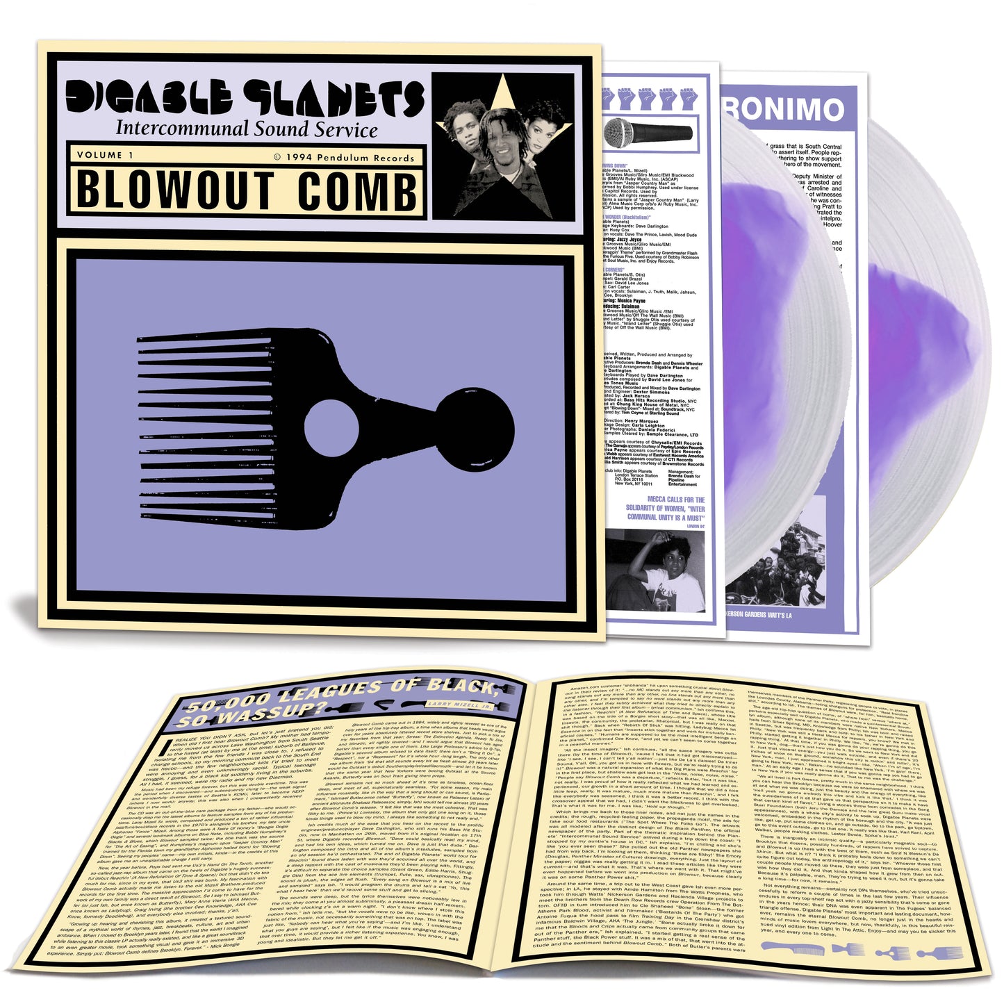 Digable Planets - Blowout Comb (2LP, "Easin' In" Clear with Purple Center Vinyl)