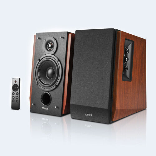 Edifier - R1700BTs Powered Bluetooth 5.0 Wireless Bookshelf Speakers (66 Watts, Brown, 2 Speakers)