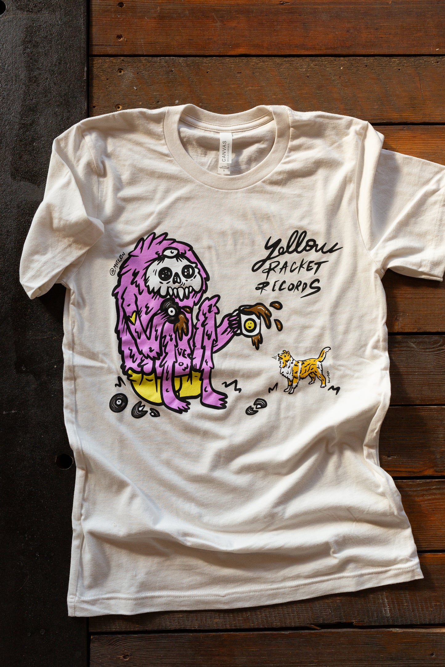 Yellow Racket Collie vs. Monster T-Shirt