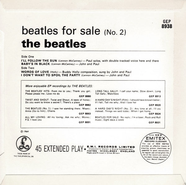 Beatles, The - Beatles For Sale (No. 2) (UK Pressing) (Mono, Repress) (Pre-Loved)