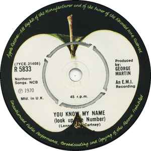 Beatles, The - Let It Be c/w You Know My Name (UK Pressing) (Single, Reissue) (Pre-Loved)