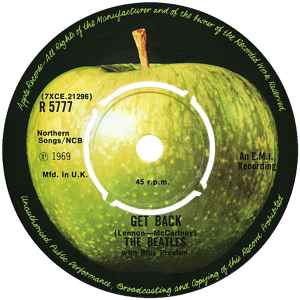 Beatles, The - Get Back c/w Don't Let Me Down (UK Pressing) (1976, Reissue, Mono) (Pre-Loved)