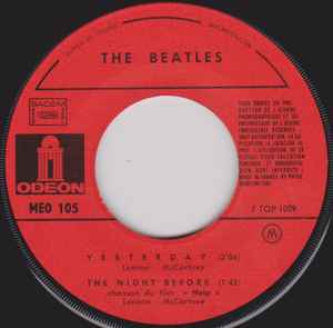 Beatles, The - Yesterday/The Night Before/Act Naturally/It's Only Love (French Pressing) (EP, Reissue) (Pre-Loved)