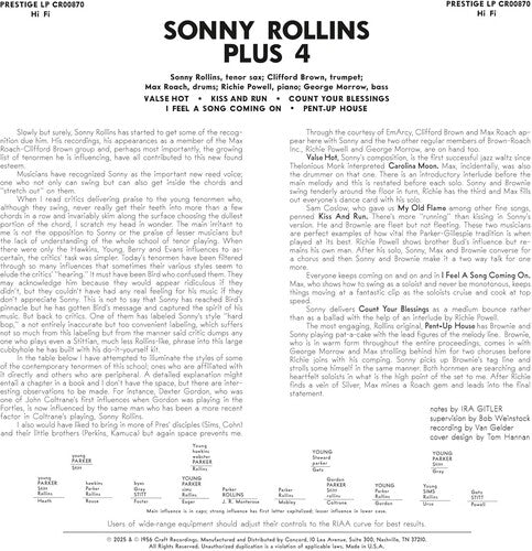 Rollins, Sonny - Plus 4 (Original Jazz Classics Series) (180 Gram Vinyl)