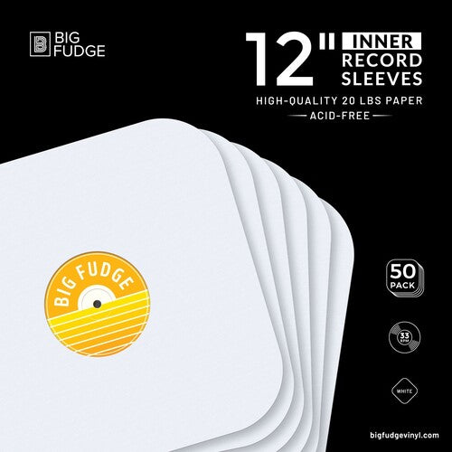 Big Fudge - BFIS12x50US 12-inch LP Vinyl Record Round Corner Inner Sleeve 50 Pack White