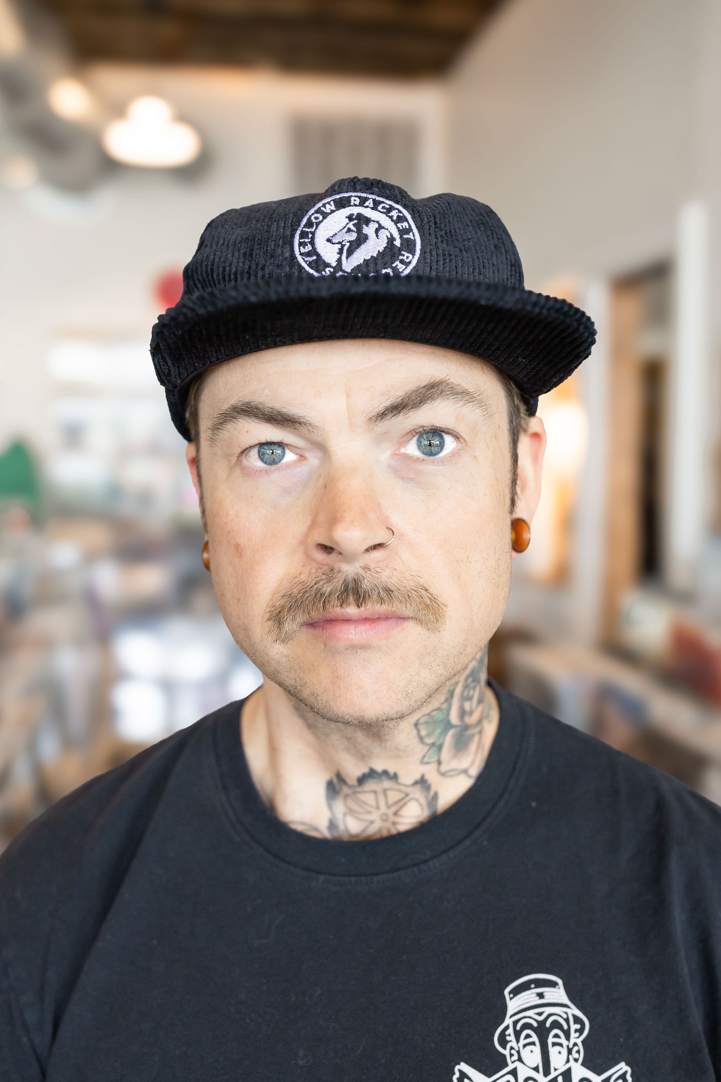 Yellow Racket Hat - Weld Black Corduroy