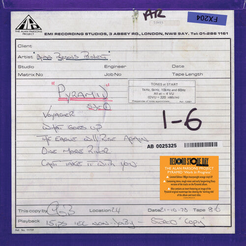 Alan Parsons Project - Pyramid 'Work In Progress' (Orange Vinyl) (RSD 2024)