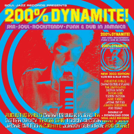 Soul Jazz Records Presents - 200% DYNAMITE! Ska, Soul, Rocksteady, Funk & Dub in Jamaica (Red, Blue Vinyl, RSD 2023)