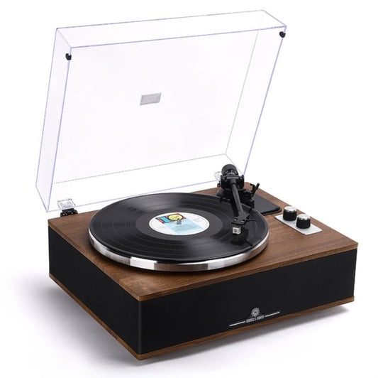 Angels Horn - HP-H019, Bluetooth Turntable with Built-In Speakers (Walnut)