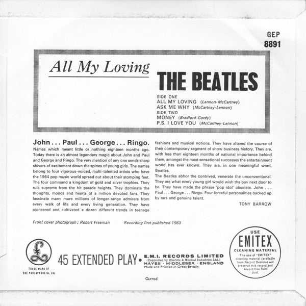 Beatles, The - All My Loving (UK Pressing) (Mono, Repress) (Pre-Loved)