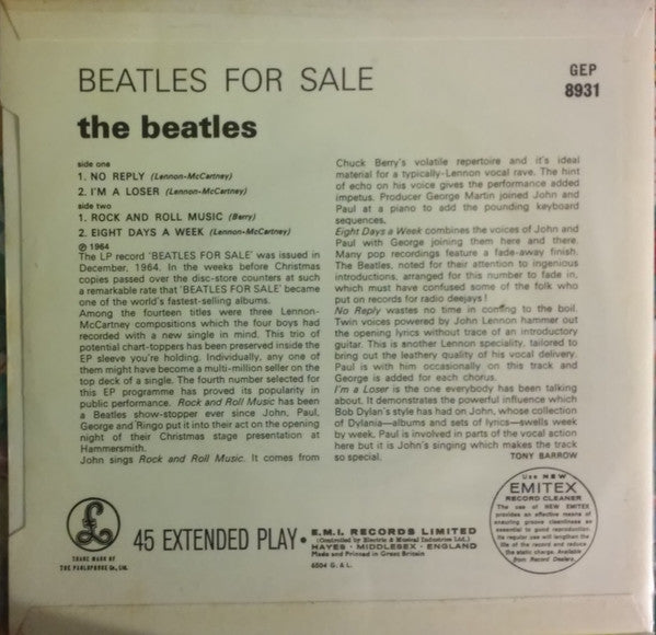 Beatles, The - Beatles For Sale (UK Pressing) (Mono, Reissue) (Pre-Loved)