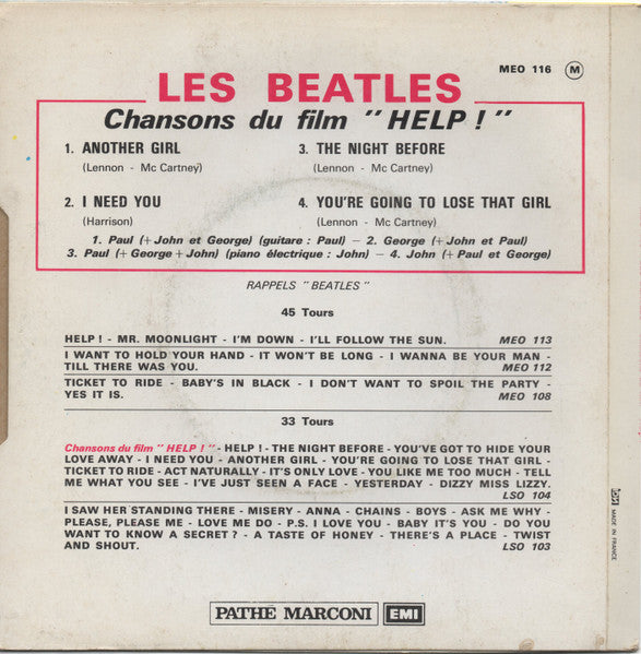 Beatles, Les - Chansons Du Film "Help" (French Pressing) (Reissue) (Pre-Loved)