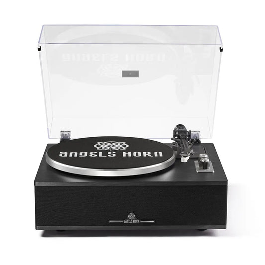 Angels Horn - HP-H019, Bluetooth Turntable with Built-In Speakers (Black)