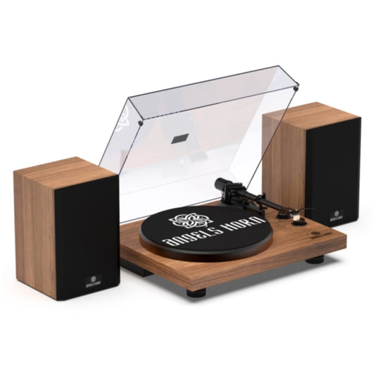 Angels Horn - H00501 Bluetooth Turntable with Stereo Bookshelf Speakers (Walnut)