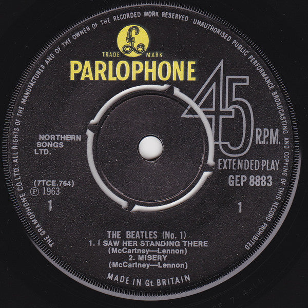 Beatles, The - The Beatles No. 1 (UK Pressing) (EP, Repress, Mono) (Pre-Loved)