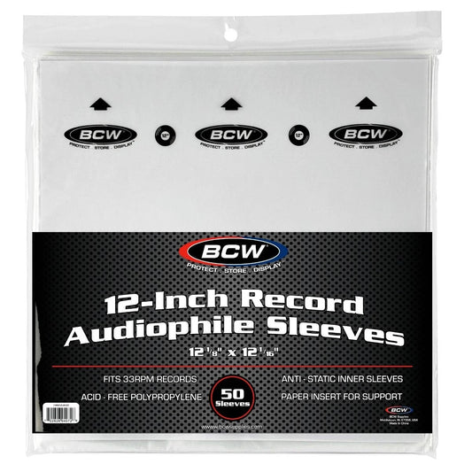 BCW - 7 - Inch Record Paper Jacket - With Hole - White - 722626017964 - Bags & Sleeves - Yellow Racket Records