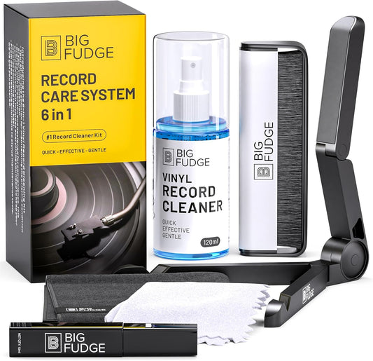 Big Fudge - 6-in-1 Vinyl Cleaner - incl. Carbon Fiber Brush, Stylus Cleaner, Drying Stand, Microfiber Cloth & Towel - 850020702688 - Vinyl Accessories - Yellow Racket Records