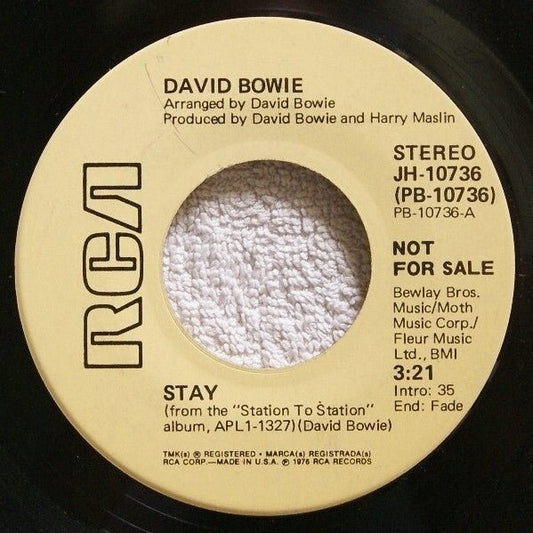 Bowie, David - Stay (7", Stereo, Mono, Promo Copy) (Pre - Loved) - VG -  Bowie, David - Stay (7", Stereo, Mono, Promo Copy) (Pre-Loved) - Vinyl 7" Singles - Yellow Racket Records