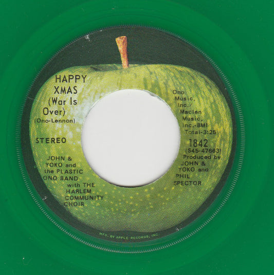 Lennon, John & Yoko And The Plastic Ono Band With The Harlem Community Choir - Happy Xmas (War Is Over) (Green Vinyl, 7" Single) (Pre-Loved)