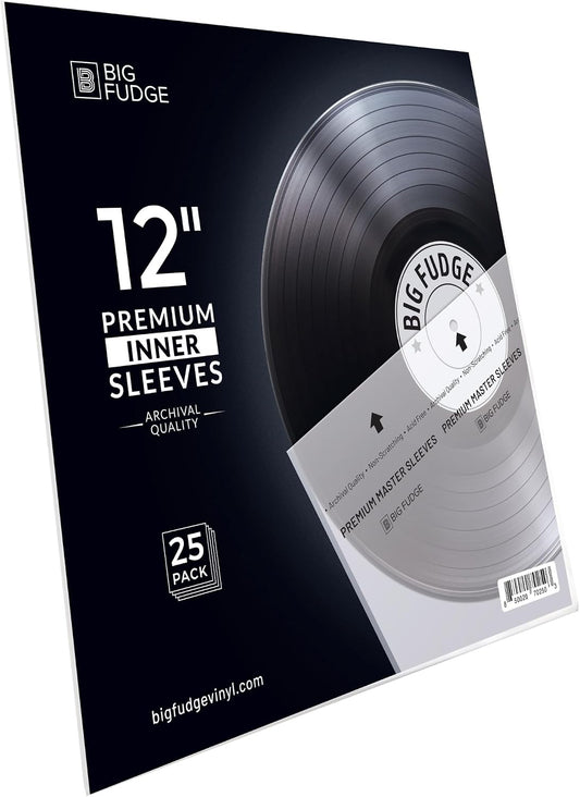 Big Fudge - BFPIS7x25 12 Inch Vinyl Record Premium Inner Sleeves - 25 Pack
