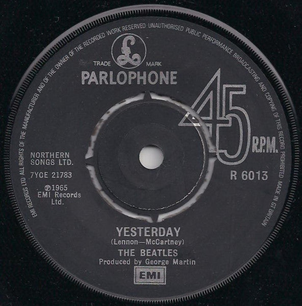 Beatles, The - Yesterday c/w I Should Have Known Better (UK Pressing) (Single, Stereo) (Pre-Loved)