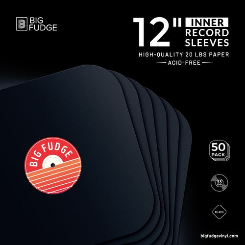 Big Fudge - BFIS-B12x50US 12-inch Vinyl LP Record Round Corner Inner Sleeves 50 Pack Black