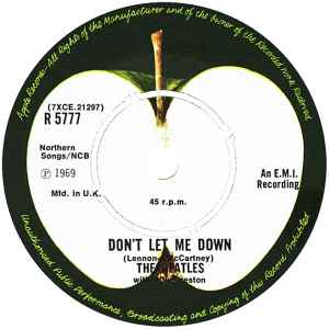 Beatles, The - Get Back c/w Don't Let Me Down (UK Pressing) (1976, Reissue, Mono) (Pre-Loved)