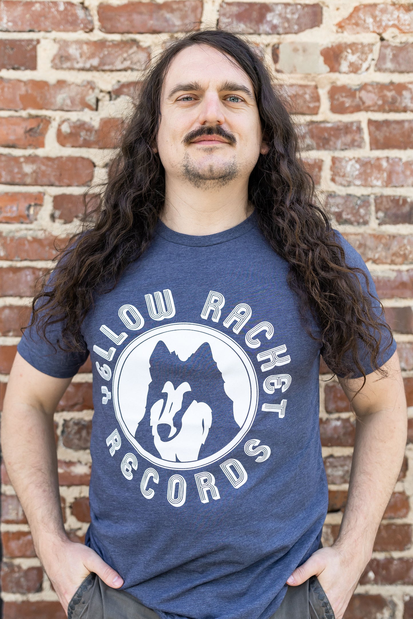 Yellow Racket Alt. Logo - Heather Navy Bella Canvas T-Shirt