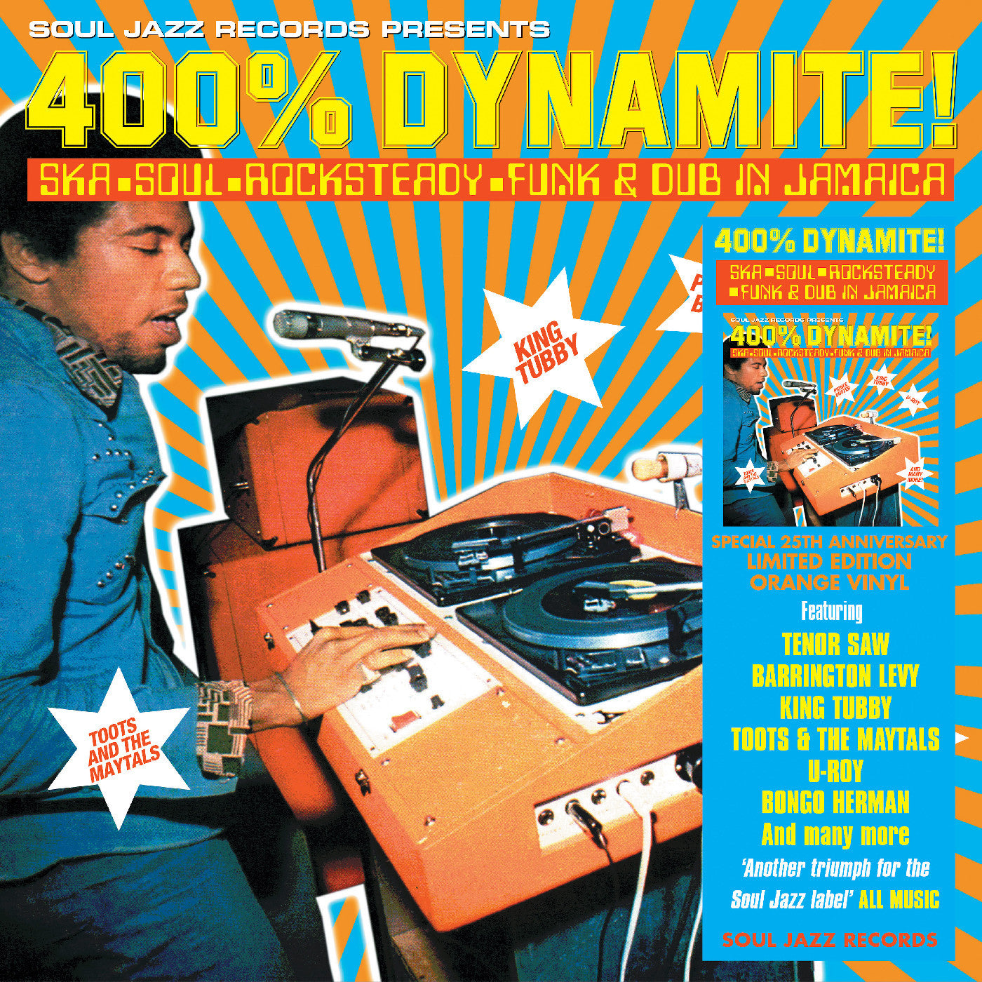 Soul Jazz Records Presents - 400% DYNAMITE! Ska, Soul, Rocksteady, Funk and Dub in Jamaica (Orange Vinyl) (RSD 2025)