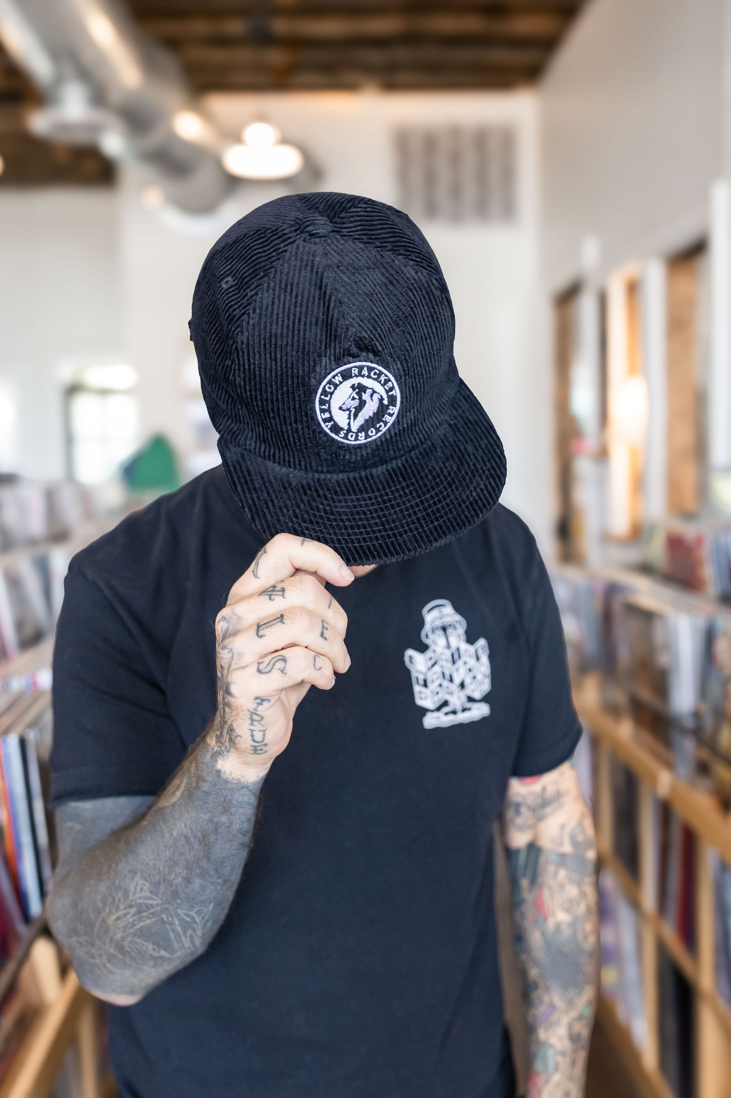 Yellow Racket Hat - Weld Black Corduroy