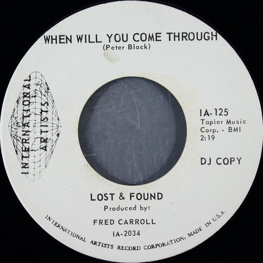 Lost & Found - When Will You Come Through/Professor Black (7", Single, Promo) (Pre - Loved) - VG+ - Lost & Found - When Will You Come Through/Professor Black (7", Single, Promo) (Pre-Loved) - Vinyl 7" Singles - Yellow Racket Records