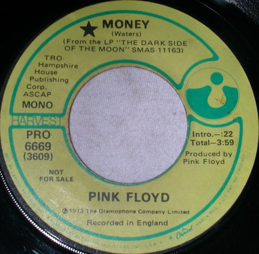 Pink Floyd - Money (7", Los Angeles Pressing, Promo) (Pre - Loved) - VG+ - Pink Floyd - Money (7", Los Angeles Pressing, Promo) (Pre-Loved) - Vinyl 7" Singles - Yellow Racket Records