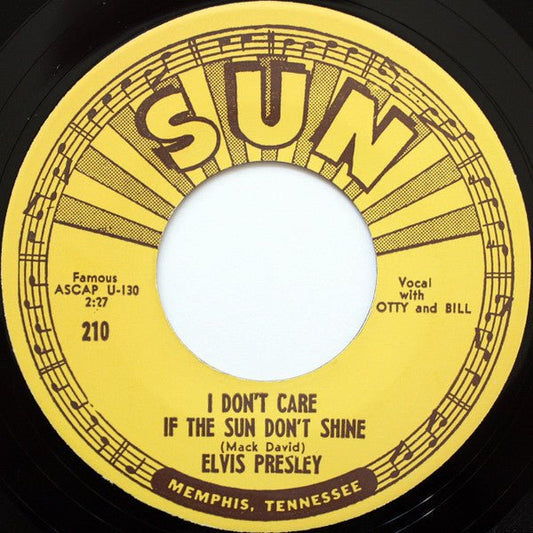 Presley, Elvis/Scotty And Bill - I Don't Care If The Sun Don't Shine/Good Rockin' Tonight (7", 1973, Reissue) (Pre - Loved) - VG+ - Presley, Elvis/Scotty And Bill - I Don't Care If The Sun Don't Shine/Good Rockin' Tonight (7", 1973, Reissue) (Pre-Loved) - Vinyl 7" Singles - Yellow Racket Records