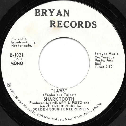 Sharktooth - Jaws (7", Styrene, Stereo, Mono, Promo Copy) (Pre - Loved) - VG+ - Sharktooth - Jaws (7", Styrene, Stereo, Mono, Promo Copy) (Pre-Loved) - Vinyl 7" Singles - Yellow Racket Records