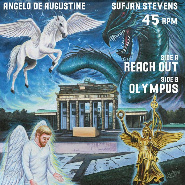 Stevens, Sufjan & De Augustine, Angelo – Reach Out / Olympus (7", Limited Edition, Silver Vinyl) (Pre - Loved) - M - 729920165018 - Vinyl 7" Singles - Yellow Racket Records