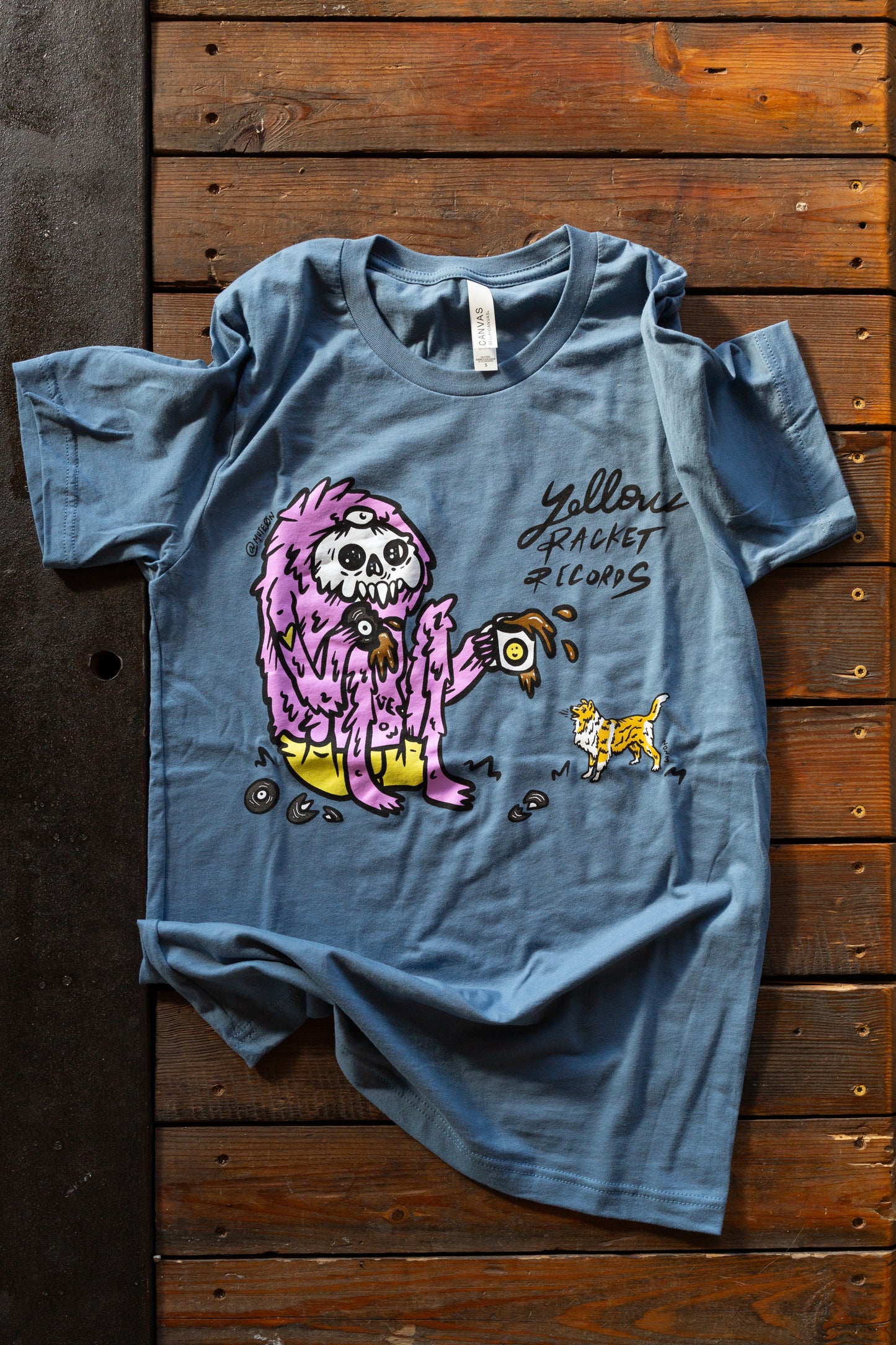 Yellow Racket Collie vs. Monster T-Shirt